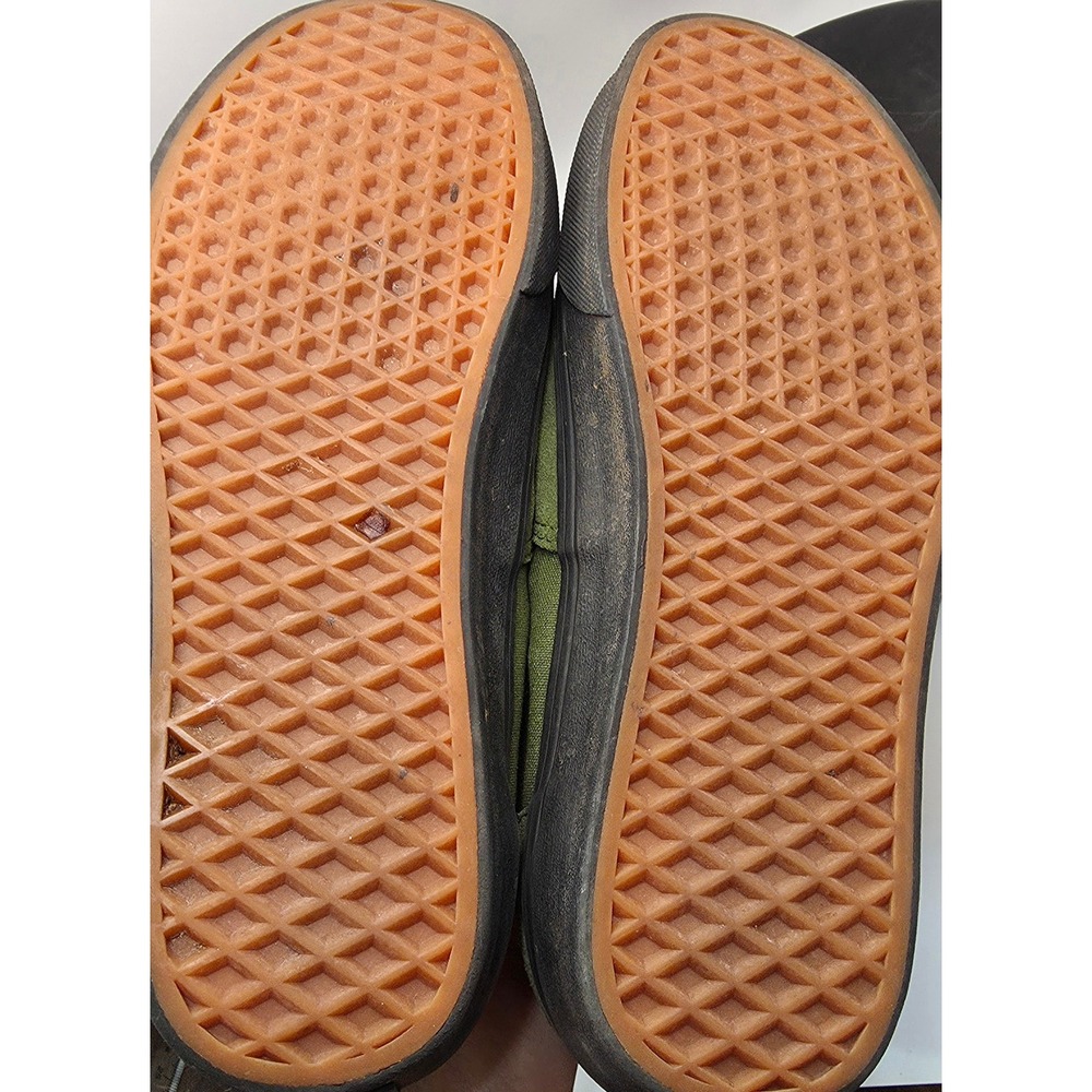 Vans Era Olive Green Suede Canvas Low Top Sneakers Mens 10 Black Sole Gum Waffle - Picture 8 of 8